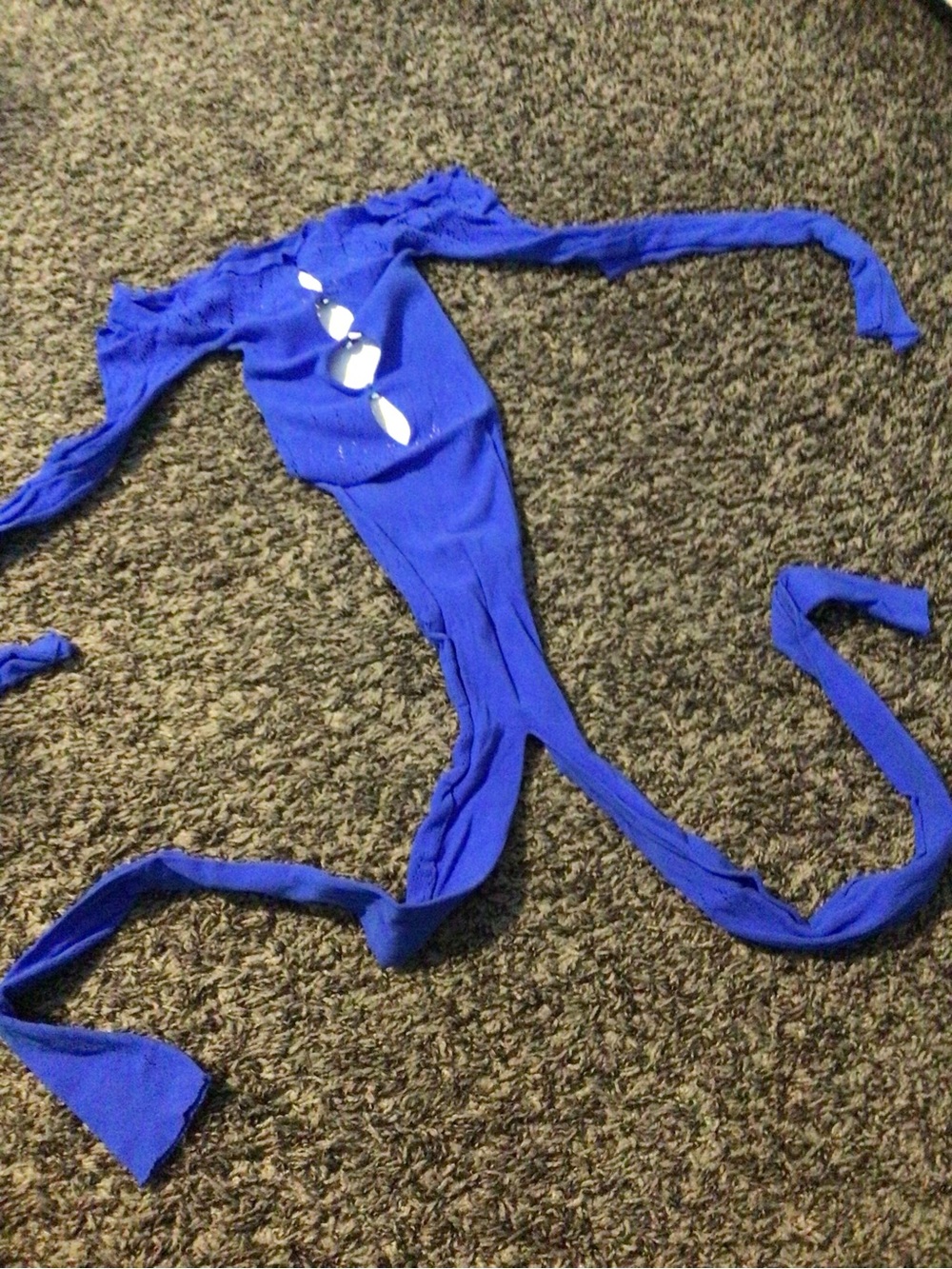 Royal Blue Long-Sleeve Cutout Bodysuit